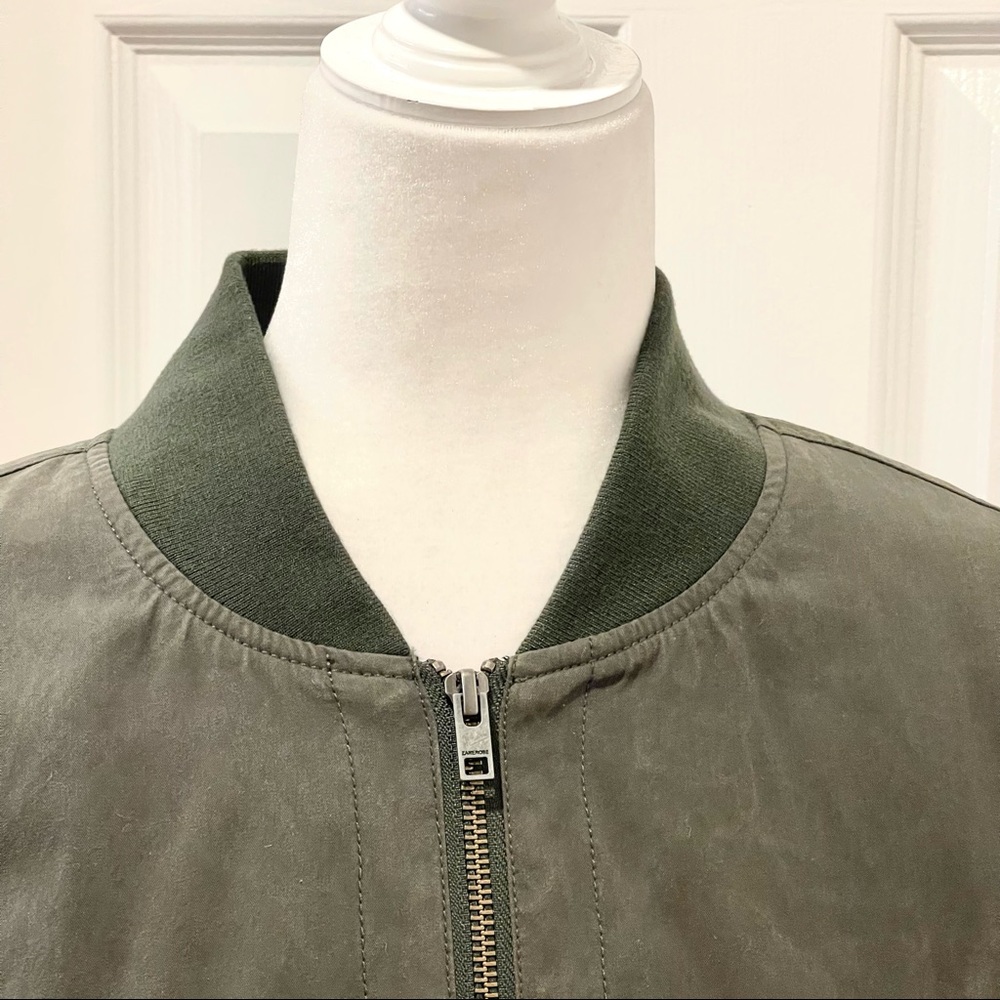 Zanerobe Mens Bomber Jacket with Back Tie in Army Green Size M - Picture 9 of 16